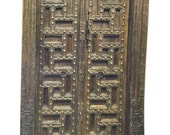 Indian Antique Geometric Door Old World Furniture Double Doors with Brass Cladded