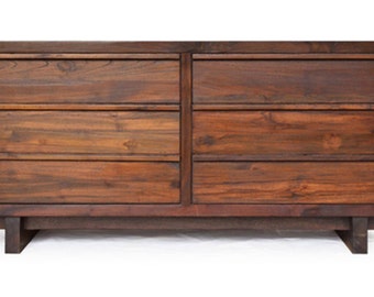 Barnese 6 Drawer Dresser - Handcrafted From Solid Reclaimed Teak Wood - Mid Century Modern Dresser Storage