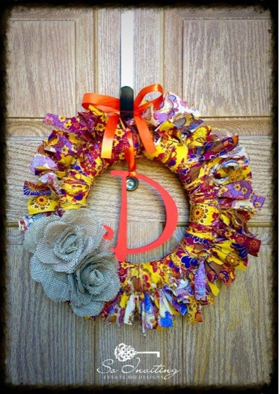 10 Custom Designed Fabric Strip Wreath