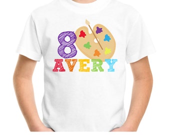 Art Party Birthday Shirts, T Shirt Transfers, T Shirt Iron On Transfer / No.401