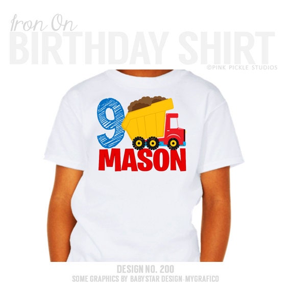 construction birthday family shirts