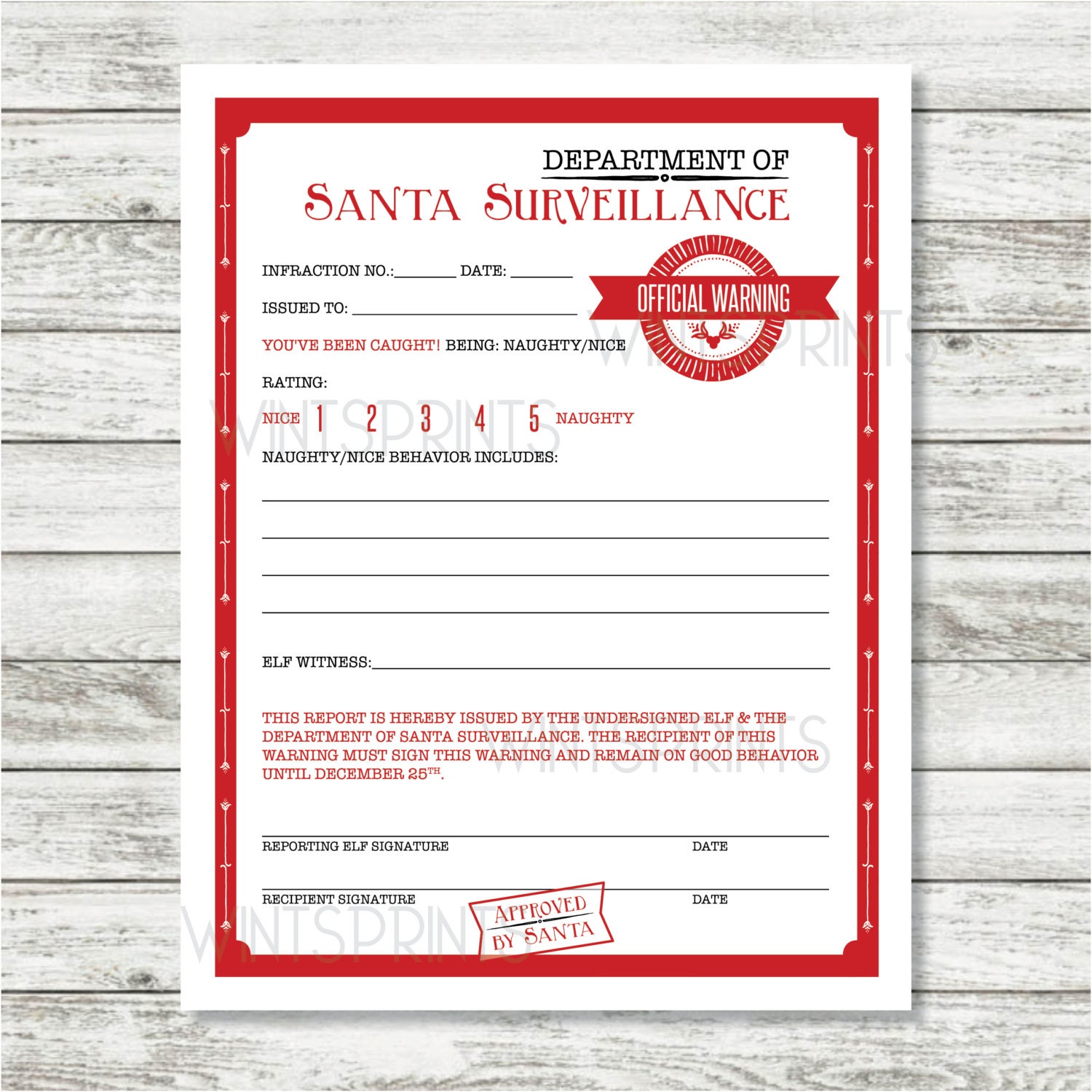 Free Printable Elf Surveillance Letter Printable Word Searches