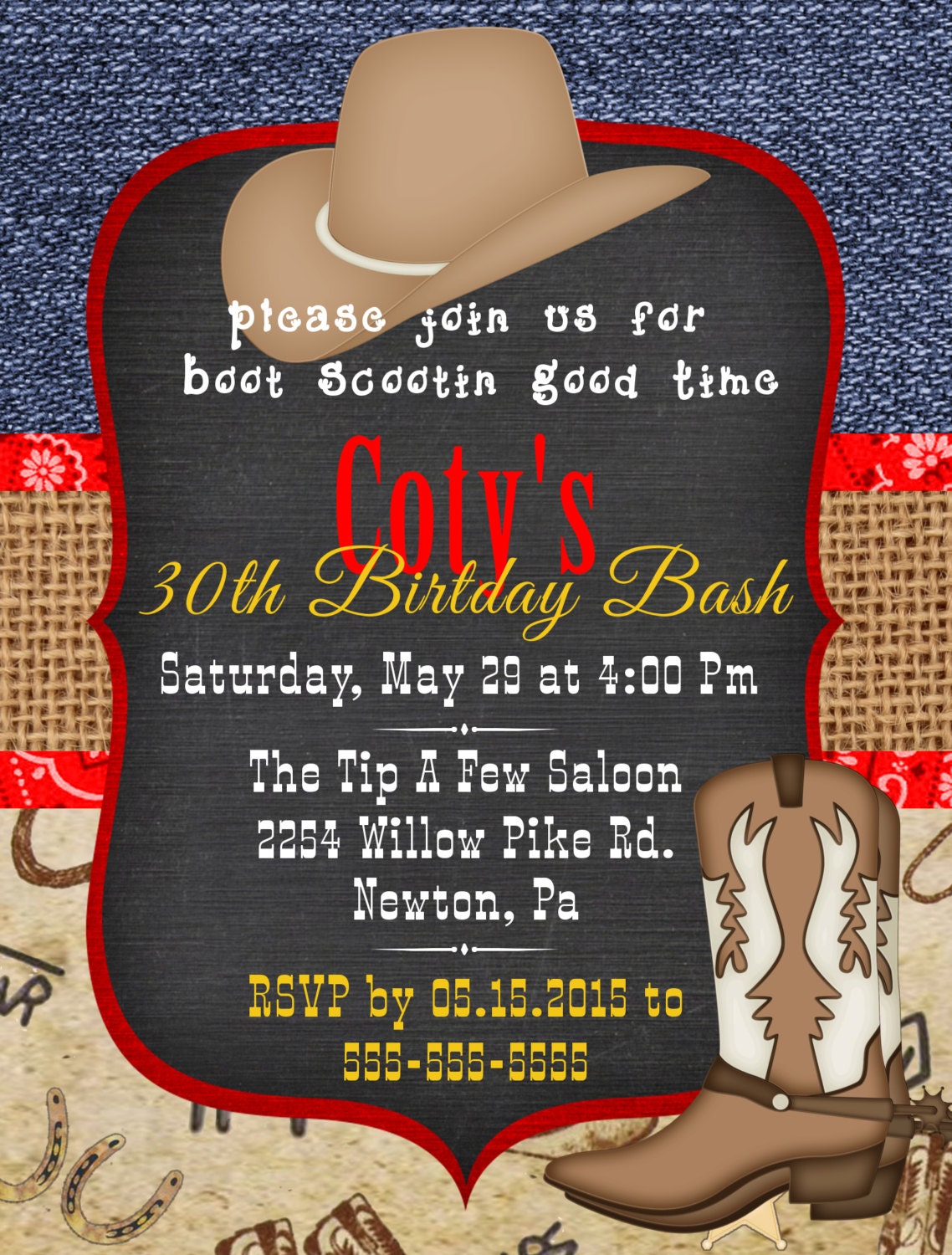 cowboy invitations
