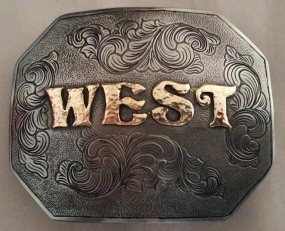 Custom Belt Buckle Mens Belt Buckle Western by BluegrassEngraving