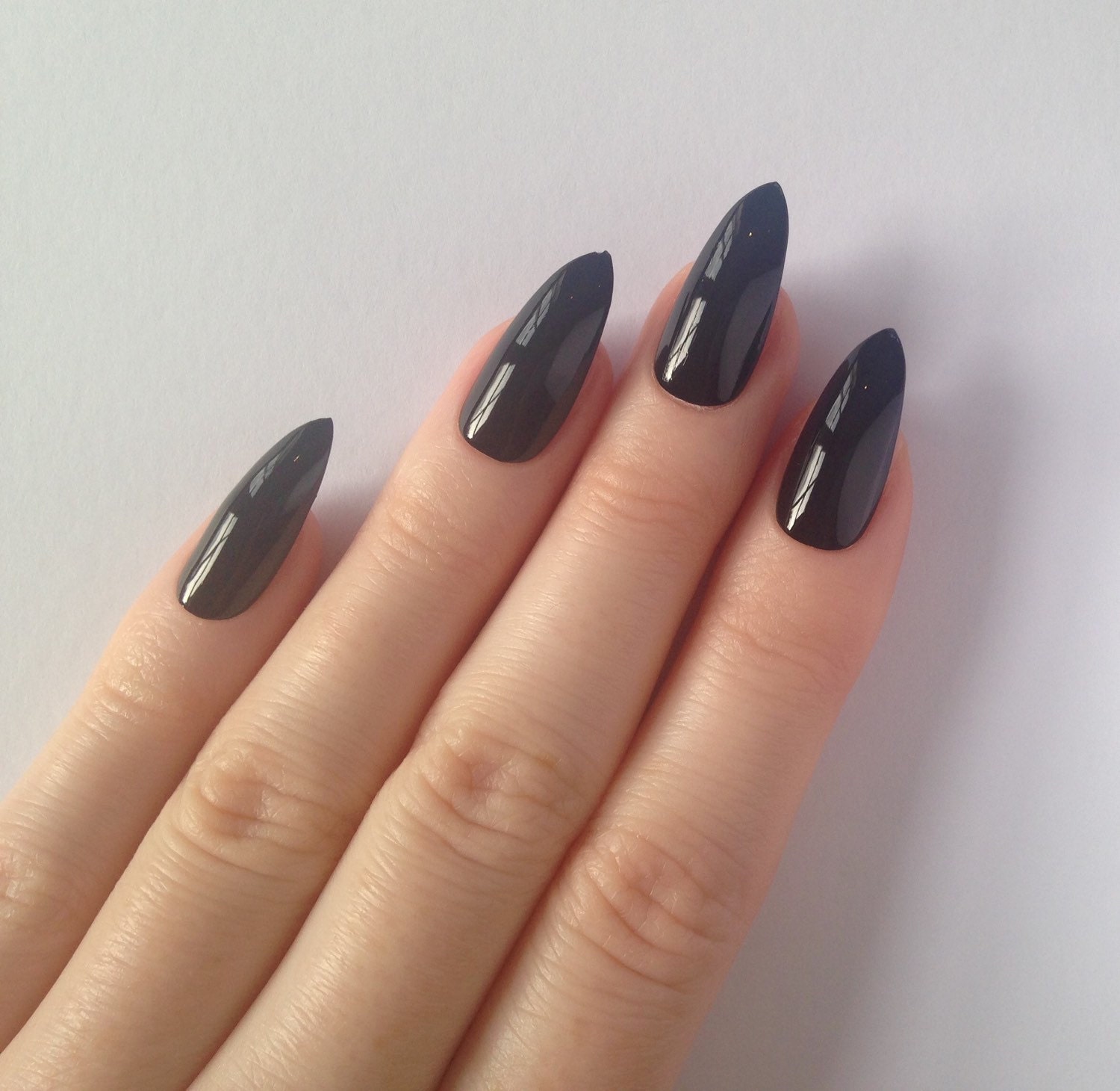 Black stiletto nails Nail designs Nail art by prettylittlepolish