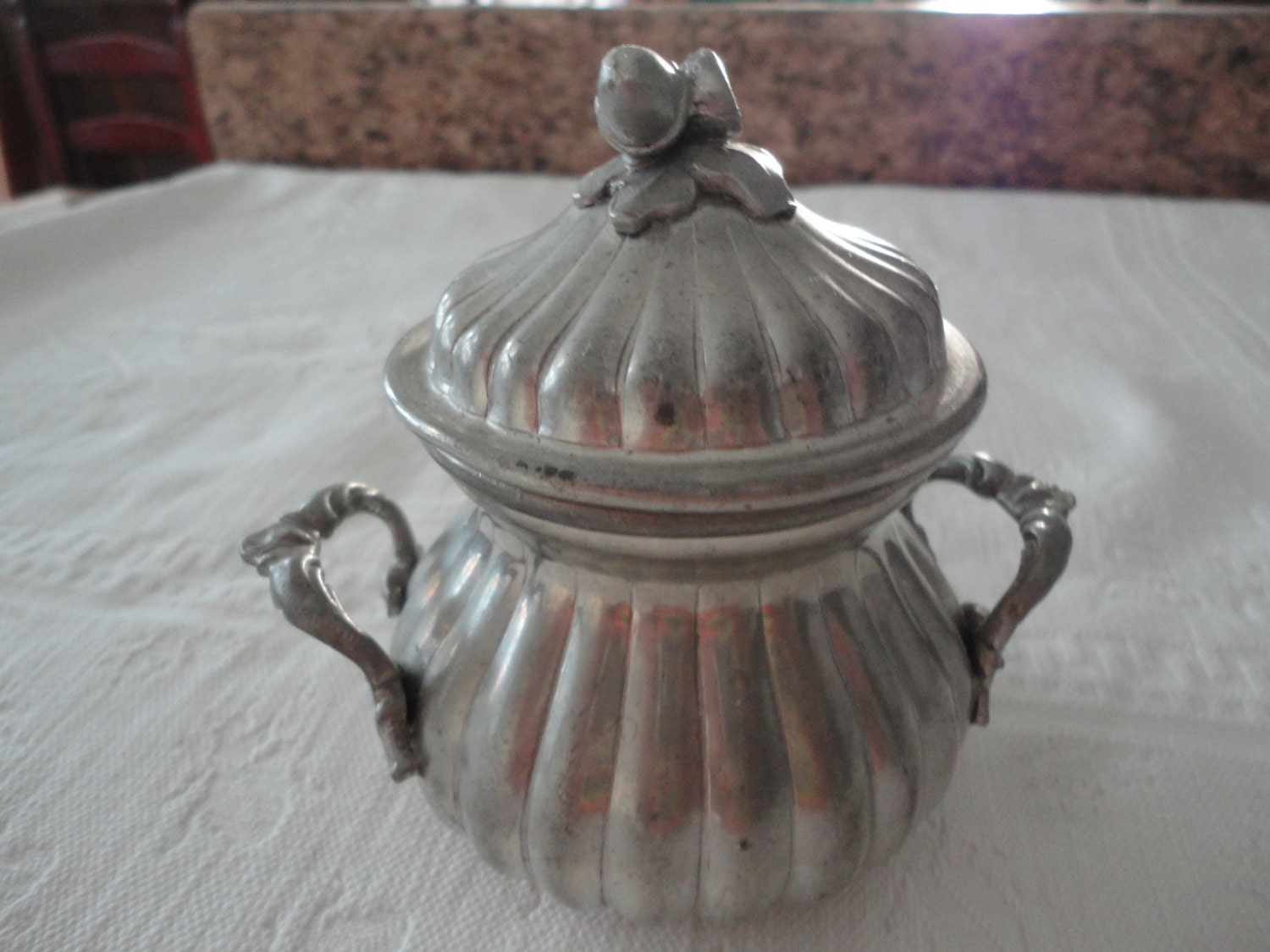 Italian Peltro Vintage Pewter Handled Acorn Top by TammysFindings