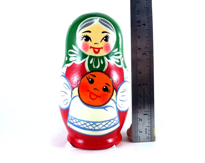 Nesting Dolls 5 pcs Russian doll Matryoshka Babushka Wooden Stacking Handmade birthday and christmas gift
