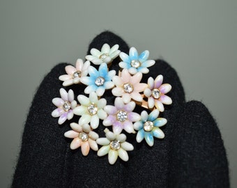 Vintage Plastic and Rhinestone Brooch from the Fifties