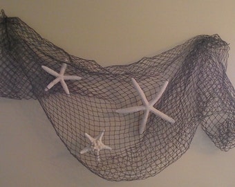 Coastal, beach, nautical home decor, starfish wedding decor, seashell, beach wedding decor, authentic fishing net and star fish