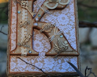 Burlap Personalized Memory Box