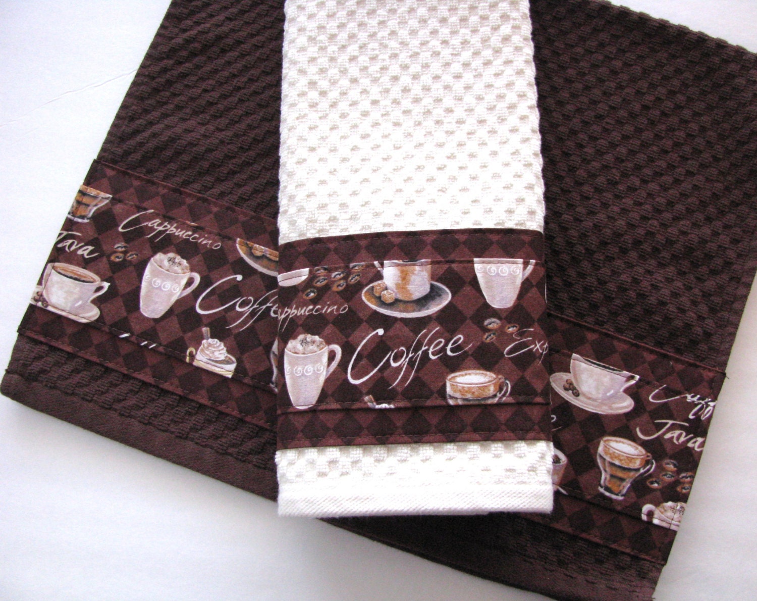 Set of 2 Towels kitchen towels coffee themed gift coffee