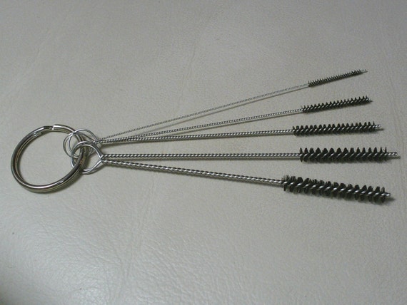 Different size nylon pipe cleaning brushes for glass