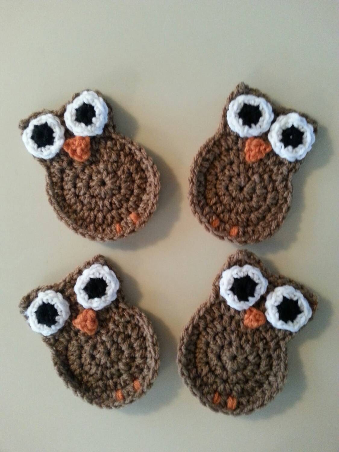 Crochet owl coasters set of 4