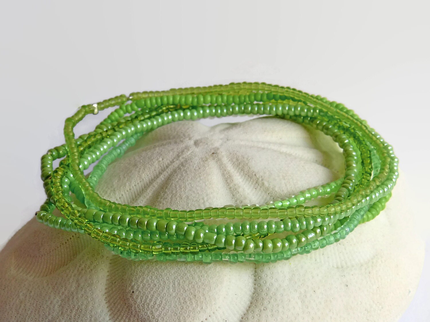 7 seed bead bracelets lime green bracelet set by xEsFunThings