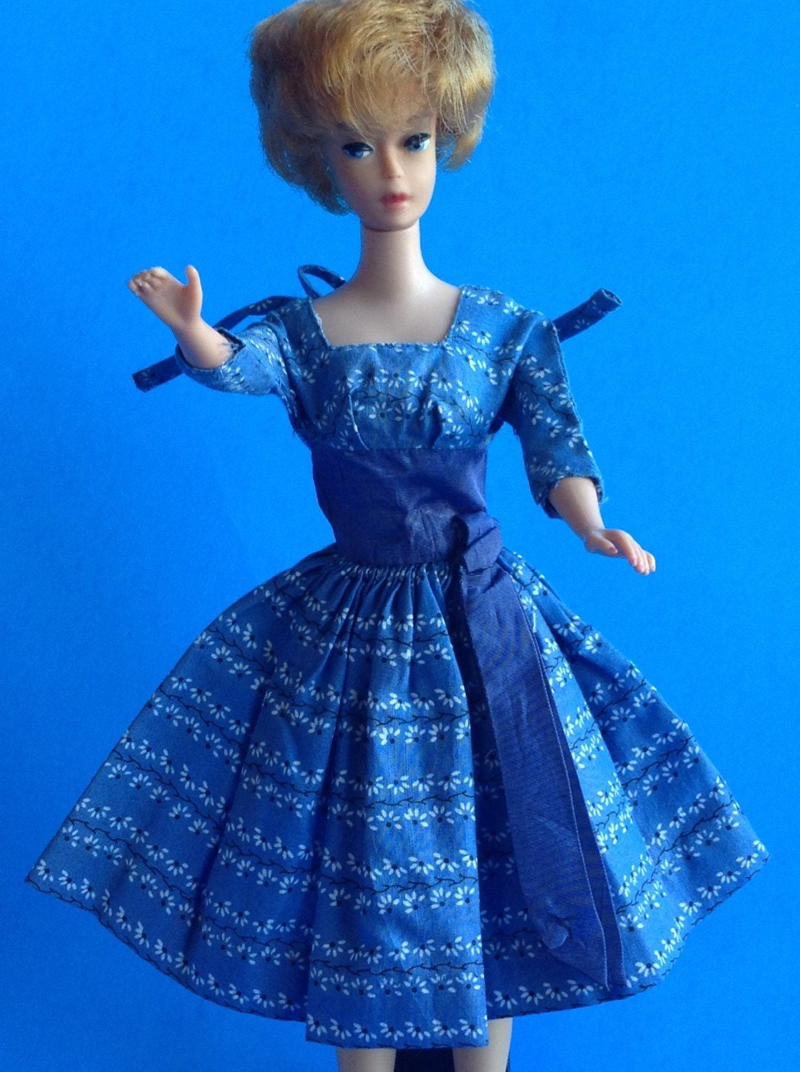 Vintage Barbie Doll Let's Dance Blue Dress