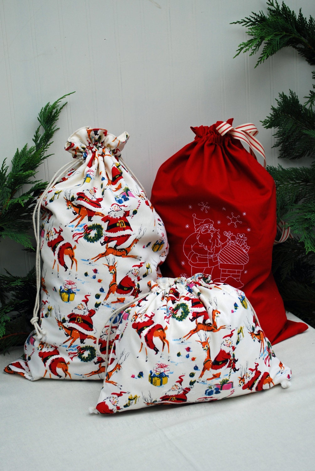 christmas woven bags