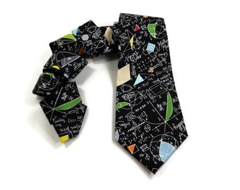 Math tie, geometry tie, equation tie, math teacher tie, math teacher gift, science tie, mathematics tie, geometry proofs, mens tie