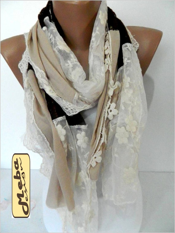 Scarves for women mauve brown and beige