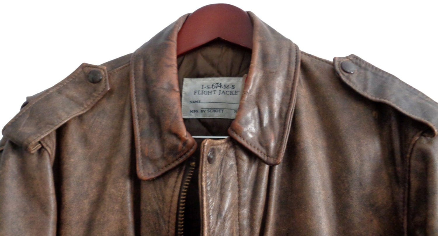 Schott 674 MS Leather A-2 Flight Jacket Men's Size 40
