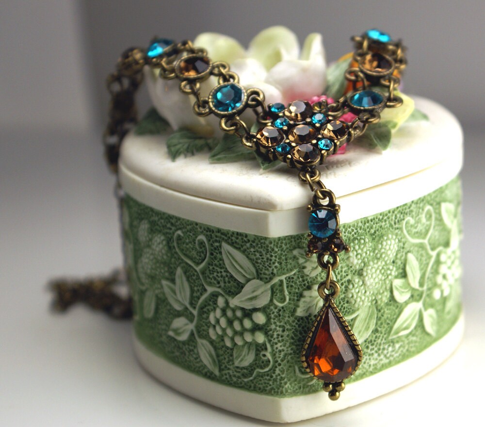 dangle teardrop necklace in by ModernRenaissanceMan