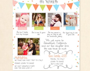 INSTANT DOWNLOAD Year In Review Photoshop Template - BL072