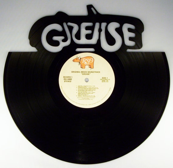 Recycled Vinyl Record GREASE Wall Art by SecondSpinDesigns on Etsy