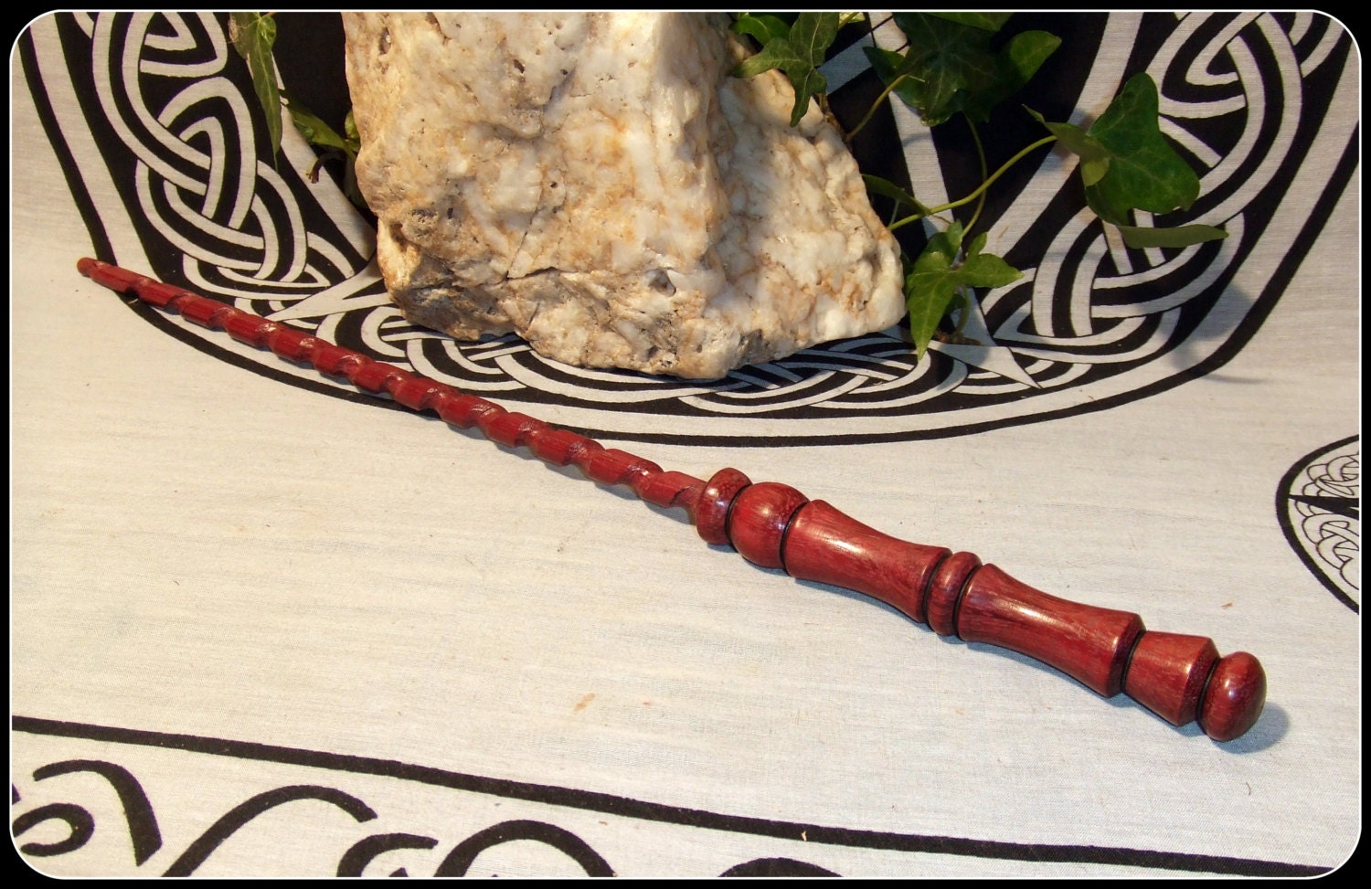 Wooden Spiral Wand 15 wood turned and by NewMoonEnterprise on Etsy