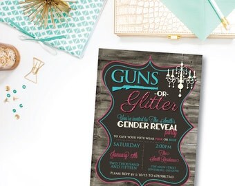 Guns or Glitter Gender Reveal | Digital File