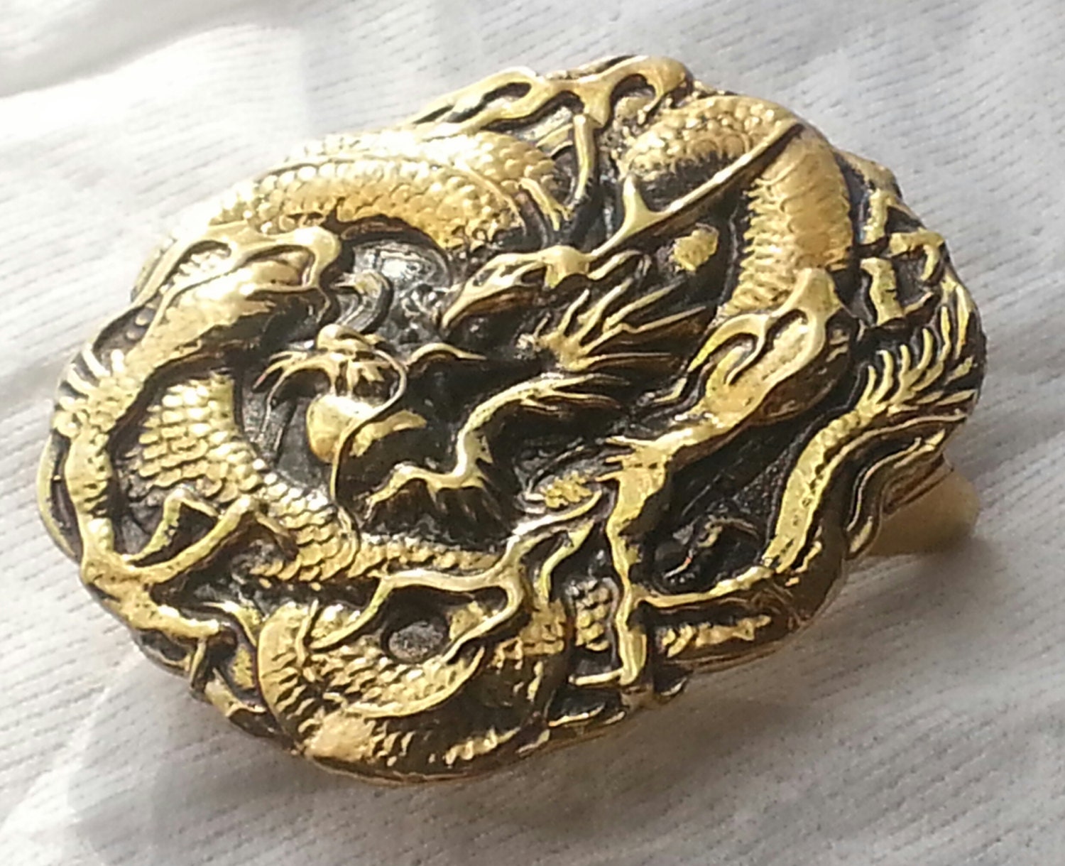 Hand Carved Dragon Belt Buckle