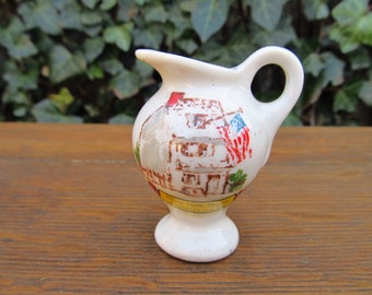 Vintage Betsy Ross House Souvenir - Miniature Souvenir Pitcher Philadelphia Pensylvania