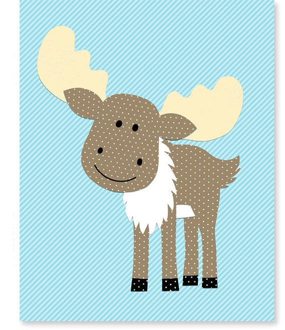 Items similar to Moose Woodland Nursery Decor Gender Neutral Boy or
