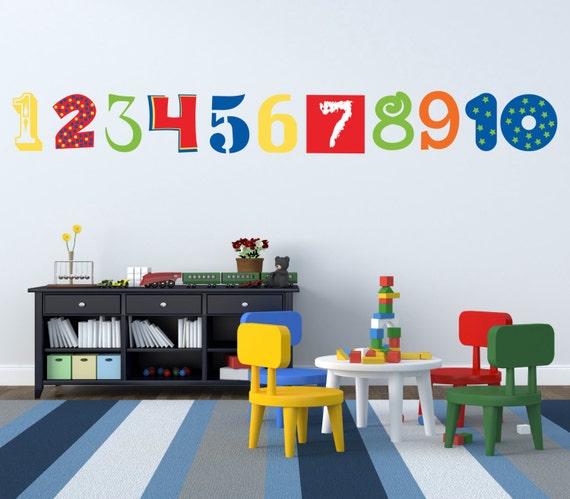 Number Wall Decals - Numbers Wall Decoration - ABC 123 Decals - Kids Room  Decals