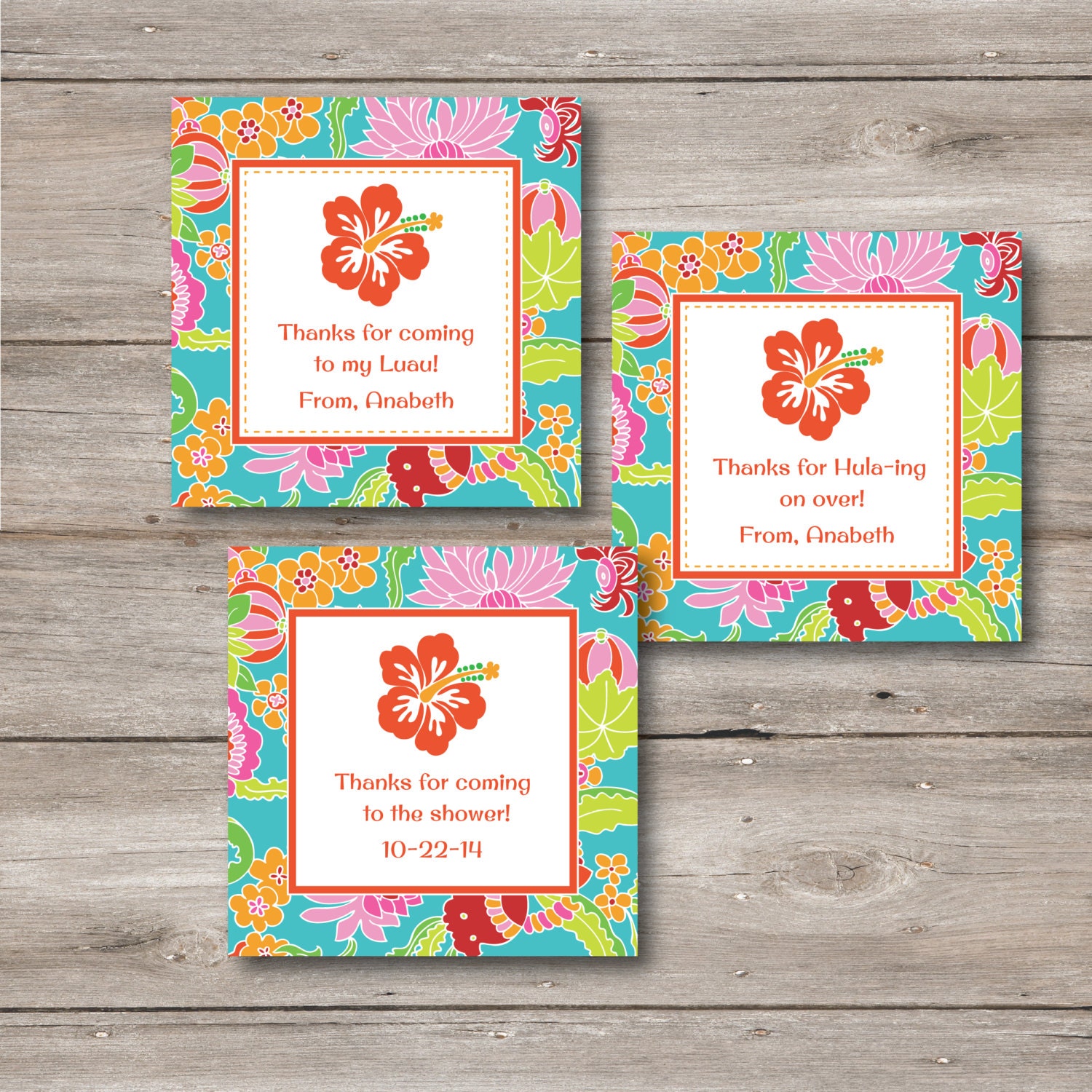 Luau Food Favor Tags With Editable Text Instant Printable