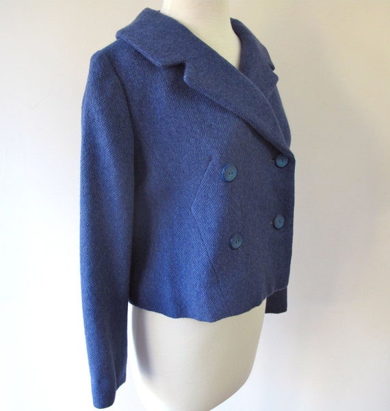 1950s-60s Periwinkle Blue Pea Coat by ChessandtheSphinx on Etsy