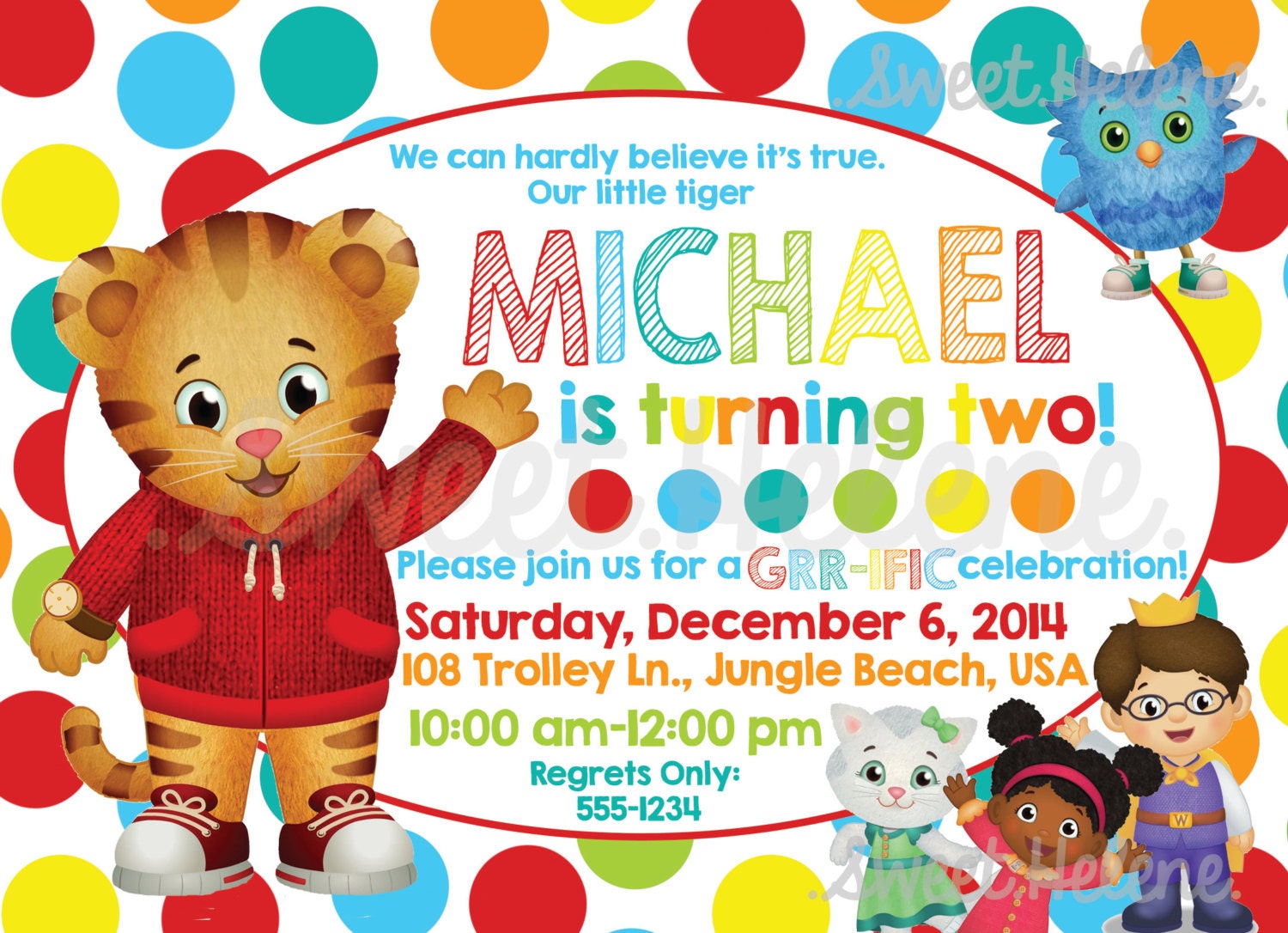 Daniel Tiger Invitations 2