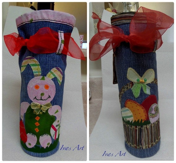 Handmade Wine Bottle Cover Easter and by IvasArtHouse on Etsy