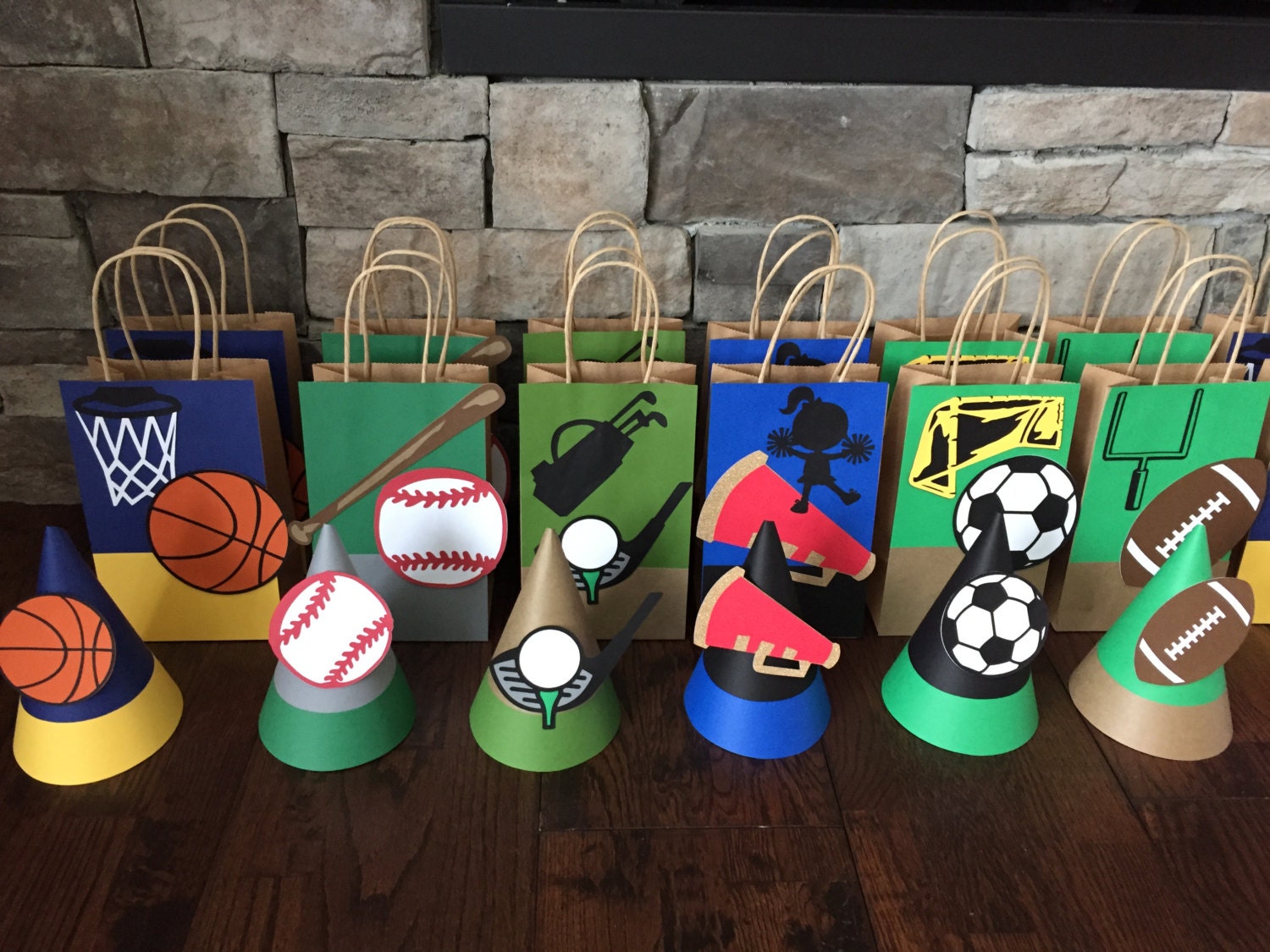Sports Themed Combo Pack...Party Hats and Loot Bags
