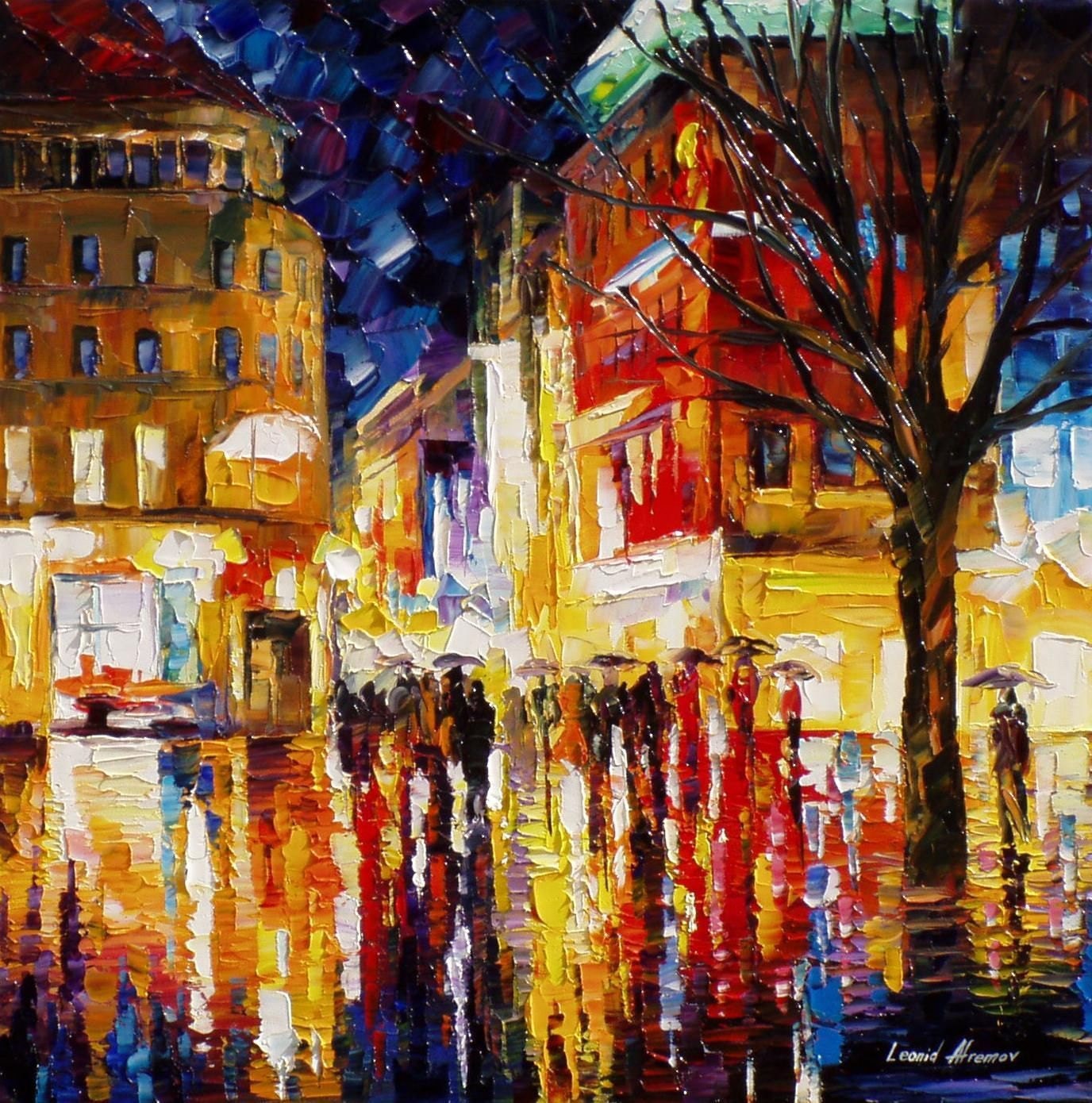 Urban painting Way To Home urban oil painting on canvas by