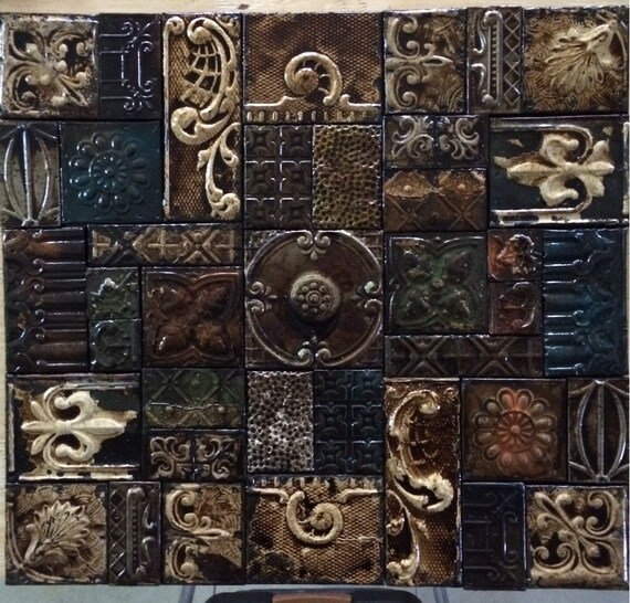 Handglazed Reclaimed Vintage Tin Backsplash