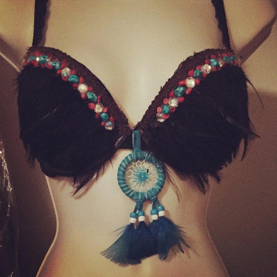 Naitive American Feather Bra by MissJAYNEdesigns on Etsy
