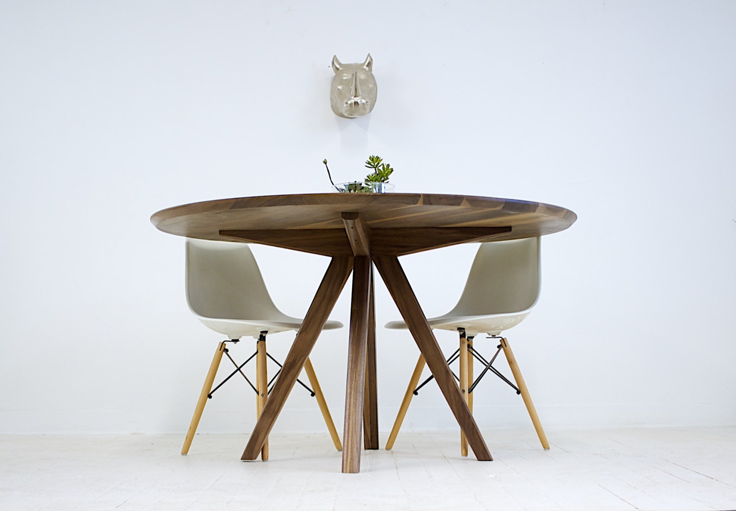 Dining Table Round Dining Table Modern Dining Table Walnut