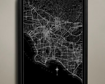 Los Angeles Wall Art los angeles skyline art print hollywood wall art la art Los Angeles Wall Art los angeles skyline art print hollywood wall art la art