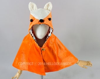 Kid's sewing pattern pdf/ fox cape/ fox manteau/kids costume/halloween costume /children clothing/2T-6Years