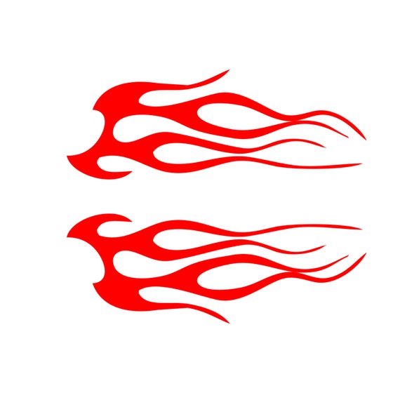 Flames Set of 2 Vinyl Decals For Car / Motorcycle / RC