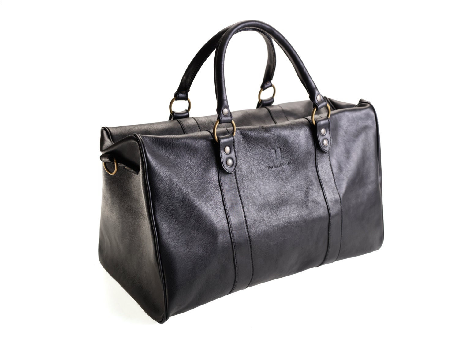 Leather Weekend Bag Leather Duffle Bag Handmade Italian