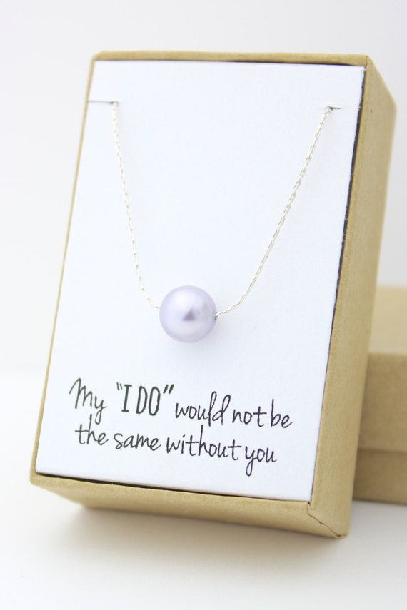 lavender single pearl necklace 