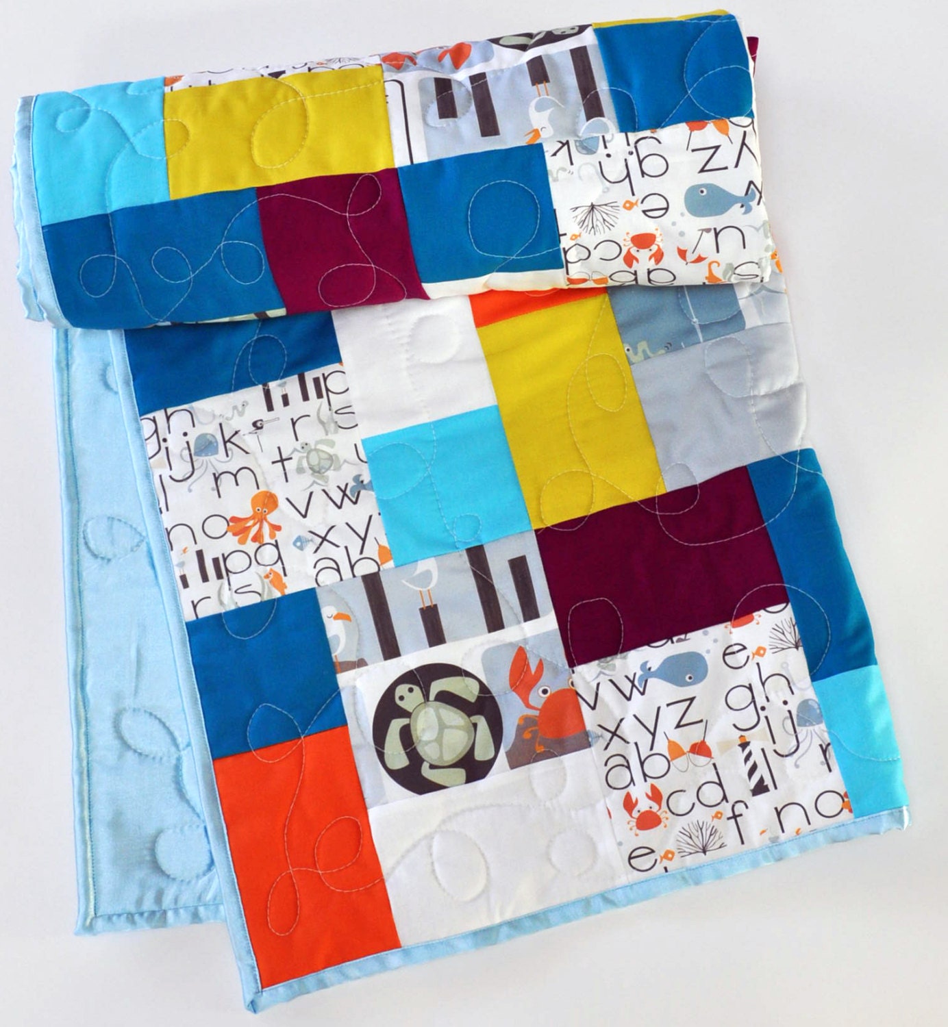 READY TO SHIP Sea Quilt Ocean Nursery by OutOfCharacterQuilts