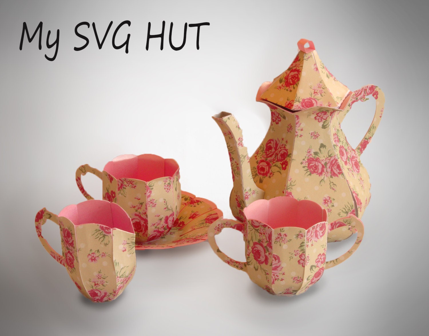 3D SVG Afternnon Tea Set DIGITAL download