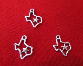 BULK! 30pc "Texas" charms in antique silver style (BC515B)