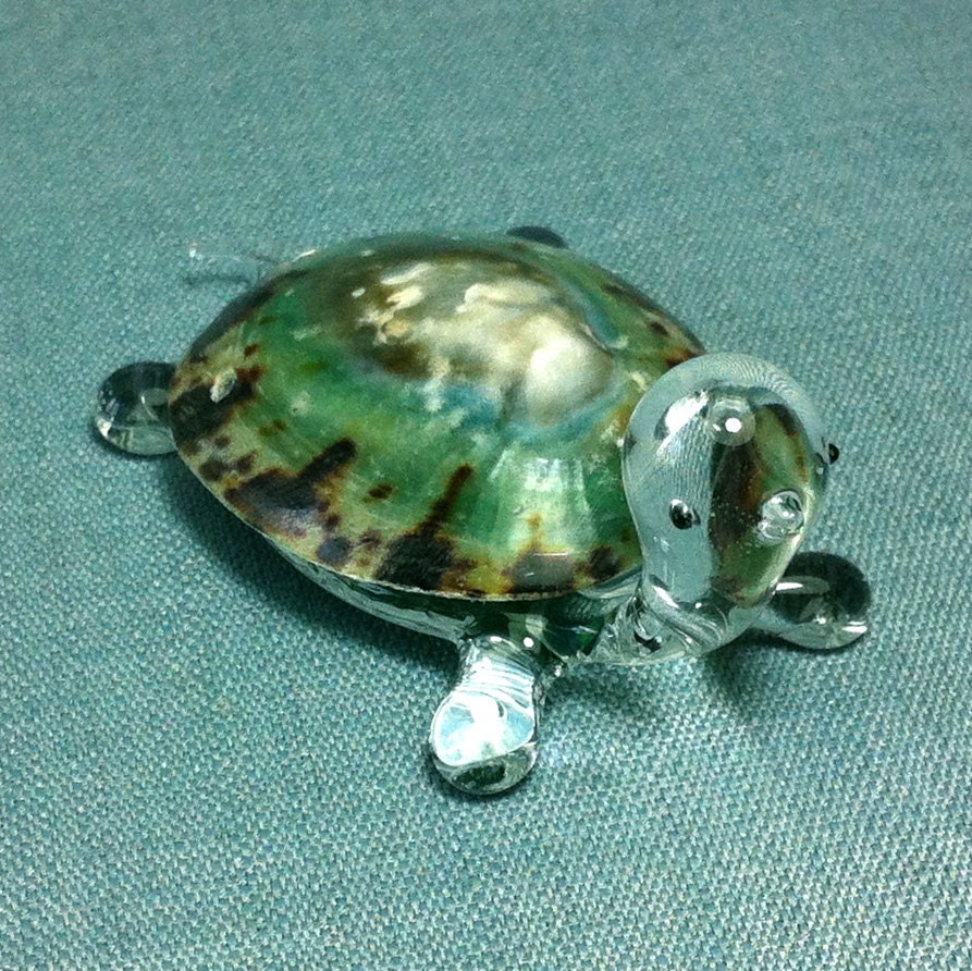 glass blown turtle